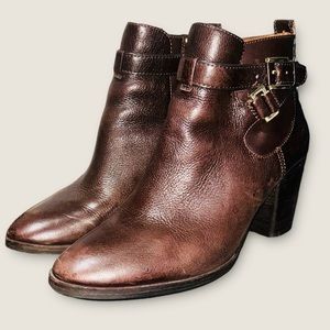 LOUISE ET CIE Lo-Vianne Brown Leather Ankle Booties / Women’s Size 9 US